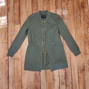 Miss London Black Label Jacket size medium army green utility jacket coat trench